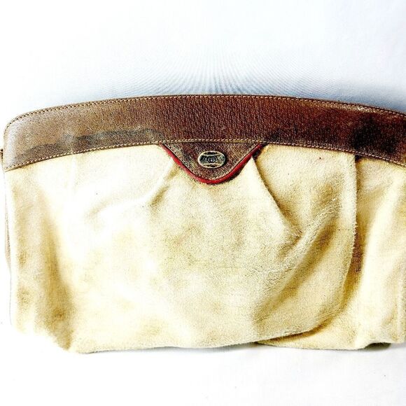 Gucci Canvas Leather Clutch Bag - Picture 1 of 6
